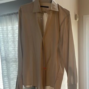 SeanJohn Sean Regular Fit Long Sleeve Dress Shirt -16 1/2 34-35 | Color:Tan